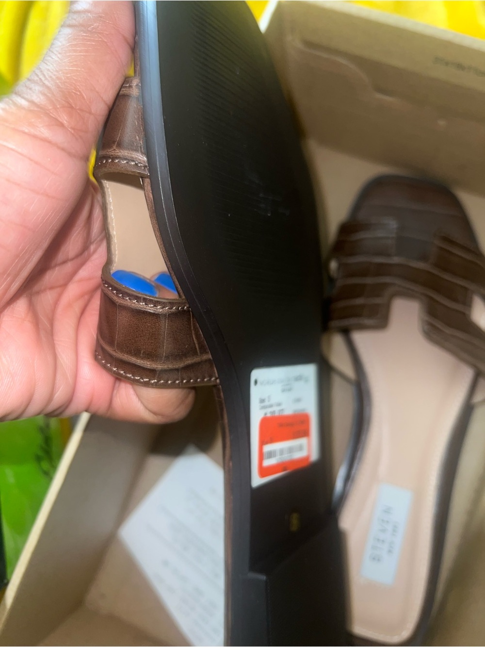 Steve Madden Brown Faux-Croc Slide Mules - Picture 2 of 2